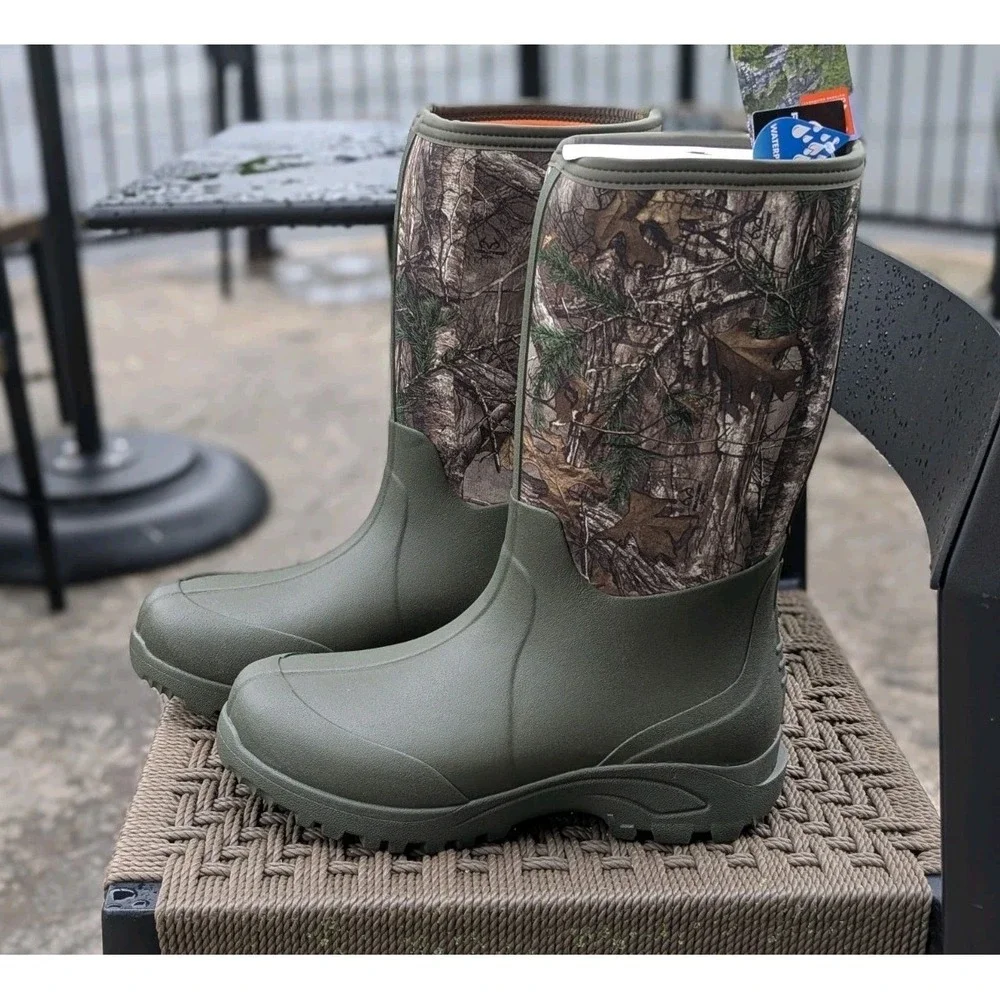 Coastal Camo Realtree Hunting Boots Waterproof Rubber Neoprene NIB Men's 13